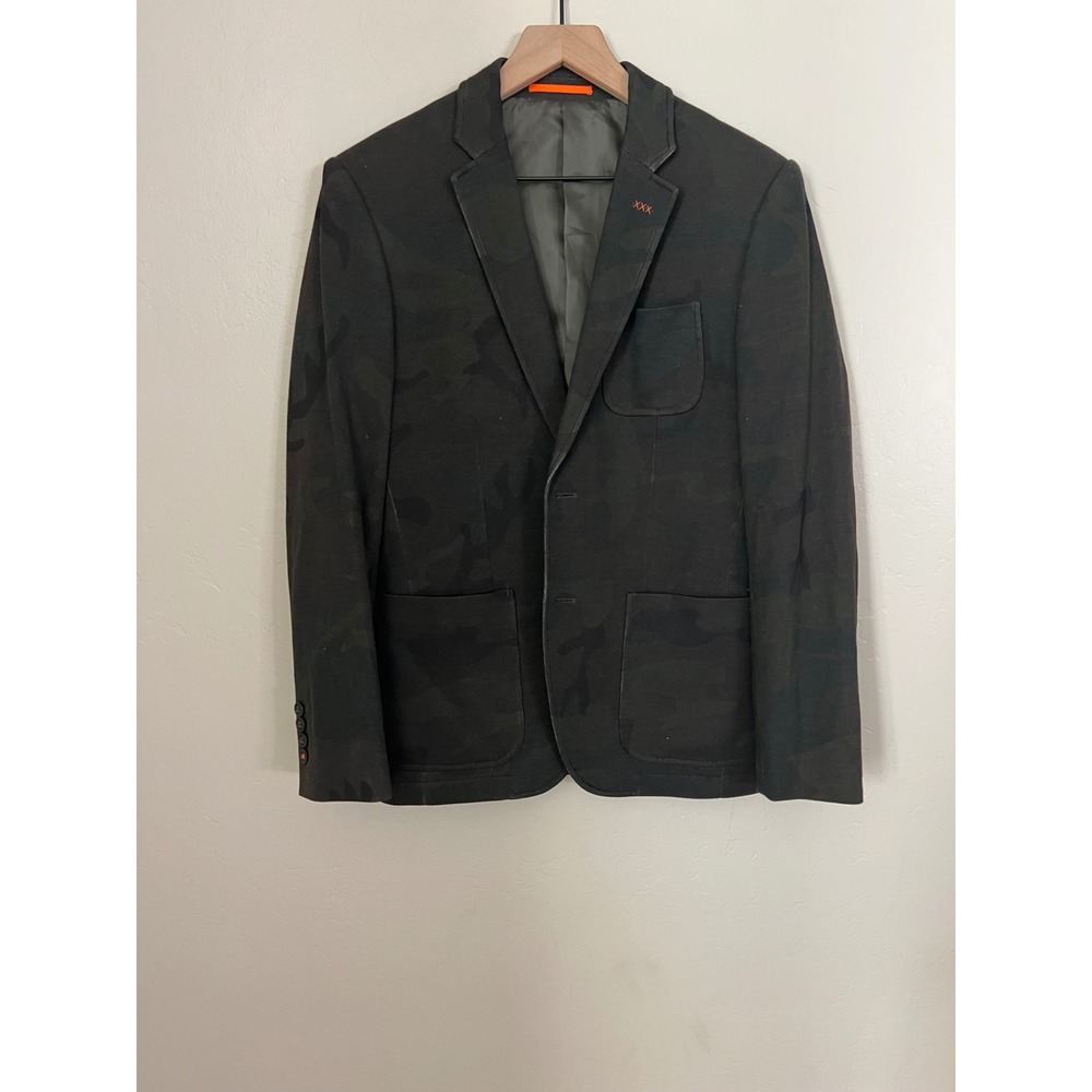 Jack Spade Mens Camo Cotton Blazer Jacket Sports Coat Dark Green Size 36